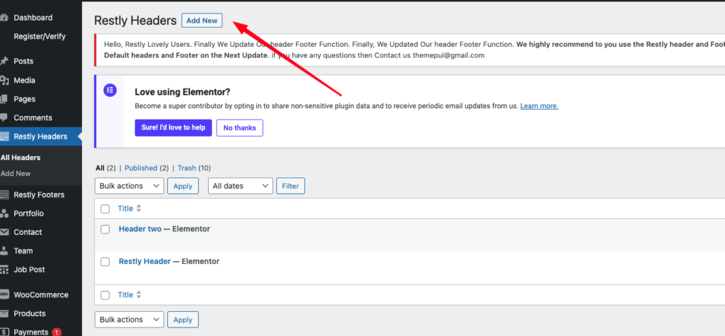 restly header builder