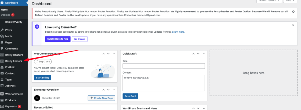 Restly footer
